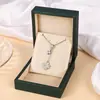 Collar de Acero de Titanio con Diamantes Completos de Venta Caliente Transfronteriza para Mujer, Colección de Múltiples Estilos, Cadena de Clavícula de Acero de Titanio con Mariposa y Corazón, Versátil de Lujo Ligero Europeo y Americano