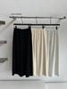 Venta de Liquidación, Sin Devoluciones ni Cambios, Estilo Coreano Minimalista Suave y Grueso Cachemira Sintética Ajustado Cintura Elástica Pierna Recta Pantalones Casuales 250300