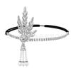 1920 The Great Gatsby Lady Saia Acessórios Folhas Pérola Dupla Fileira Strass Halloween Bola Tiara