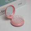 Peine pequeño plegable con bolsa de aire y espejo de maquillaje, bricolaje, bonito cojín de aire para niña, peine de masaje para la cabeza, espejo, venta al por mayor