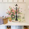Lámpara de Calle para Jardín Estilo Europeo Simulado Fun-C190 Flor Entrada Sala de Estar Decoración Embellecimiento del Hogar Pegatina de Pared Autoadhesiva