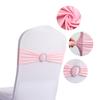Funda para respaldo de silla de hotel de alta gama, decoración con lazo, funda floral para respaldo de silla, tela para silla con correa elástica.