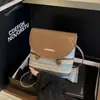 Bolso de Paja Tejido a Mano con Rayas para Mujer, Nuevo Bolso Cruzado Tipo Cubo de Nicho Verano 2026, Bolso de Playa para Vacaciones en la Costa