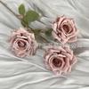 3 Cabezas de Rosas Cappuccino Flores Artificiales para Boda, Arreglo Floral de Boda de Rosas Manta, Decoración Suave para Hogar Hotel