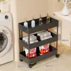 Estante de almacenamiento para baño carrito de almacenamiento para huecos laterales de lavandería carrito ultradelgado organizador de artículos de tocador de baño