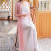 Cárdigan Holgado Elegante Bordado Antiguo Estilo Chino Nuevo Talla Grande Protector Solar Traje Tang Modificado Zen Largo Exterior 6043 para Mujer