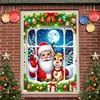 Bestseller transfronterizo Cortinas navideñas para ventanas, cinta para ventanas, tela de fondo, tela colgante, tela de fondo para decoración de fiestas, accesorios de fotografía