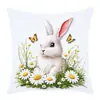 Juego de fundas de almohada con temática de Pascua, cojín para coche de conejo de Pascua, funda de cojín de lujo para oficina