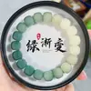 Pulsera de Raíz de Bodhi con Gradiente Floral Verde para Estudiantes Mujeres, Pulsera de Cuentas Suave y Sencilla para Alivio del Estrés, Tejida a Mano al por Mayor