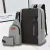 Bolsa de negócios masculina transfronteiriça, bolsa para laptop, mochila USB multifuncional, bolsa de ombro dupla de grande capacidade, pode ser impressa com logotipo