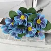 Flores Artificiales, Margaritas Pequeñas, Flores Gerbera para Bodas, Decoraciones de Jarrón para Sala de Estar, Flores Falsas de Tallo Único, Manojos Violetas para Decoración