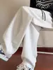 Pantalones de Chándal Talla Grande 150 kg con Hoja Curva para Hombres y Mujeres, Delgados para Primavera y Verano, Estilo Americano Suelto de Pierna Ancha, Deportivos Casuales Largos
