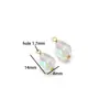Pingente de Contas Cilíndricas de Pedra de Cristal em Aço Inoxidável Galvanizado para Colar Pulseira DIY Moda Acessórios de Roupa Joias