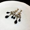 Pendientes de borla de cristal con diamantes vintage con aguja de plata, pendientes de nicho de moda, ligeros, elegantes, de alta gama, al por mayor para mujeres
