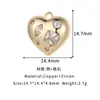 Colar Pingente Coração com Zircônia Banhado a Ouro 14K Pulseira DIY em Forma de Coração Microcravejada com Zircônia Corrente de Clavícula Acessório de Pingente Único