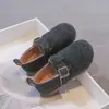 Zapatos de lana Birkenstock para niños, nueva colección primavera 2026, mocasines versátiles para niños, zapatos pequeños de piel estilo princesa para niñas, estilo coreano