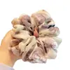 Goma para el pelo de gasa con estampado de rosas para mujer, Sencilla goma para el pelo para adultos, Cuerda para el pelo de intestino de cerdo, Accesorio para el pelo