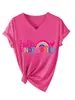 Hola guardería Amazon eBay Estación Independiente Moda Casual Camiseta de Manga Corta con Cuello en V para Mujer Comercio Exterior