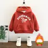 0356 Moletom de Veludo Estilo Coreano Outono e Inverno para Meninos Inverno Novo Peça Única de Veludo Espessada Manga Longa Moletom Fashion Infantil