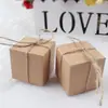 Caja de embalaje de papel Kraft plegable diaria retro caja de embalaje de caramelos de color primario Kraft caja de caramelos cartón