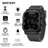 Reloj Deportivo Sanda, Reloj Electrónico Cuadrado de Cuenta Regresiva de Moda para Estudiantes, Reloj Despertador Multifuncional de Moda, Reloj de Pulsera con Pantalla Única al por Mayor