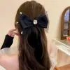 Presilha de Cabelo com Laço Estilo Francês, Pinça de Tubarão Versátil Elegante da Moda, Acessório de Cabelo de Design de Celebridade da Internet de Nicho para Mulheres