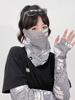 Manguitos de Hielo para Hombre Manguitos de Protección Solar para Mujer Verano Anti-UV Sueltos Delgados de Seda de Hielo Set de Máscara para Conducir y Ciclismo