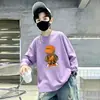 Camiseta de Manga Longa de Outono para Meninos Estilo Primavera e Outono 2026 Nova Camada Base Infantil Algodão Puro Top Casual de Outono para Meninos