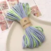 Cuerda de Algodón Trenzada de Color Gradiente Teñida por Secciones de 4 mm para Pulsera, Collar, Cuerda de Mano Tejida a Mano para DIY, Cuerda Trenzada Fuerte y Resistente al Desgaste