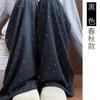Pantalones de pierna ancha de arroz glutinoso para mujeres embarazadas 2025 Sueltos Cintura alta Cuerda Polticus Punto Adelgazantes Pantalones casuales Estilo perezoso para mujer