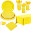 Set de Vajilla de Papel de Color Sólido Transfronterizo para Fiesta Plato de Papel Colorido Plato Disco Vajilla de Mesa Fiesta Navideña Picnic Plato para Pastel Multicolor