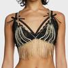 Cadena corporal con diamantes de imitación de Amazon, tendencia de verano, cadena para el pecho con borlas que combina con todo, accesorios de bikini sexys, cadena corporal.