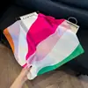 Pañuelo de Seda 70 Cuadrado Moda Coreana de Alta Gama Versátil Profesional Seda Sintética Pequeño Pañuelo de Cuello Estampado Retro Pañuelo de Seda para Mujer