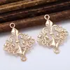 Zhongxing - Nuevos accesorios de joyería antiguos de cobre fundido para bricolaje, pendientes cuadrados sencillos de 20 x 25 mm, colgantes para tocado con borlas