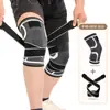 Joelheira com Tiras de Compressão, Joelheira Envolvente para Corrida, Fitness, Ciclismo, Equipamento de Proteção Esportiva de Malha Masculina, Compressão Articular, Respirável