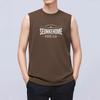 Camiseta sin mangas de algodón puro para hombre, chaleco deportivo de verano con estampado de letras, sudadera de baloncesto y fitness