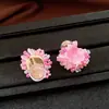 Aretes de Flor con Cuentas de Vidrio Dopamina para Mujer Sin Perforaciones, Exquisitos y Versátiles Ear Cuffs, Pendientes de Lujo Ligero y de Alta Gama para Mujer