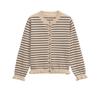 Ropa de Mujer Transfronteriza 2025 Nuevo Estilo Otoño Simple Casual Decorativo en Capas Cuello Redondo Manga Larga Cardigan de Punto Chaqueta Top