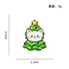 Árbol de Navidad Bola de Cristal Gato Muñeco de Nieve Corona Calcetines Insignia de Aleación Broche de Metal Mochila Regalo Mayoreo