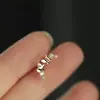 Borboleta Voando Perto da Orelha~Prata Esterlina S925 Banhada a Ouro 18K Borboleta Fada Zircônia Elegante Francesa Acessível Luxo Exquisite Mini Brincos