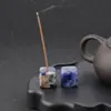 Suporte Quadrado para Incenso de Pedra Ágata Cristal Roxo Rosa Branco Base para Incenso Pedra de Aromaterapia de Cristal Inserto para Incenso Móveis para Casa