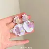 Pintura al Óleo de Flor Mariposa Morada Pendientes Artísticos para Mujer, Pendientes de Nicho de Gama Alta, Exquisitos Accesorios de Aretes Personalizados