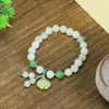 Pulseira Original de Jade Tianshan Multi-Estilo Gato Queimado Carvão Bolas de Miçangas Feitas à Mão Pulseira de Jade Gelo