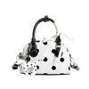 Bolsa de Mão com Bolinhas de Design Exclusivo para Mulheres 2026 Nova Moda Casual Bolsa Bowling Simples para o Dia a Dia Bolsa Transversal