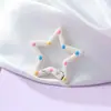 Estrella de Cinco Puntas de Dibujos Animados Hebilla de Resorte con Goteo de Aceite Accesorios Metálicos para Joyería DIY Colgante Lindo Anillo de Conexión Pintado de Colores