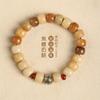 Bodhi Weathered Caramel Cheese Semillas de Bodhi con Transferencia Estilo Retro Tibetano Cuentas de Rehashing Manra de Seis Caracteres Pulsera Artística