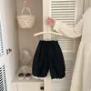 Pantalones de Algodón Puro para Niñas Primavera y Otoño 2026 Nuevos Elegantes Pantalones para Bebé Estilo Coreano con Adorno de Encaje Pantalones de Pierna Recta a la Moda