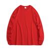 Tamanho Europeu Nova Camiseta Solta de Gola Redonda com Manga Longa Logo Personalizado Exportação Algodão Puro Camisa Cultural Roupa de Trabalho Top Casual