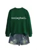 Sudadera casual simple con estampado de letras para mujer, cómoda, para voleibol, nueva de otoño e invierno, tienda independiente de Amazon Wish