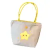 Bolsa de Lona com Logo Personalizável, Grande Capacidade, Bordado em Cor Contrastante, Bolsa de Mão de Aparência Sofisticada, Bolsa Versátil de Desenho Animado para Roupas de Trabalho